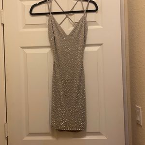 Silver sequin mini dress